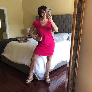 GAP, hot pink, cotton, t-shirt dress - size small